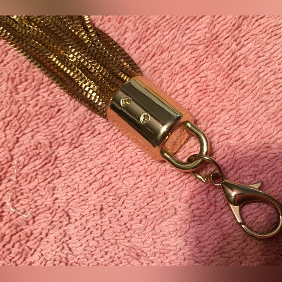 TASSEL GOLD TONE METAL CHAIN CHARMS KEY FOB UNBRANDED - Picture 9 of 9